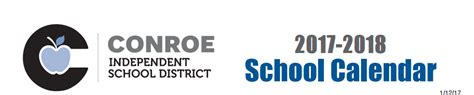 Oak Ridge Elementary - School District Instructional Calendar - Conroe Isd - 2017-2018