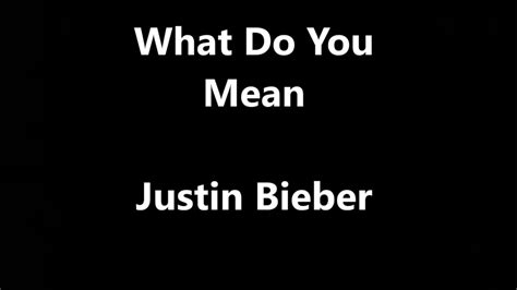 What do you mean lyrics - YouTube