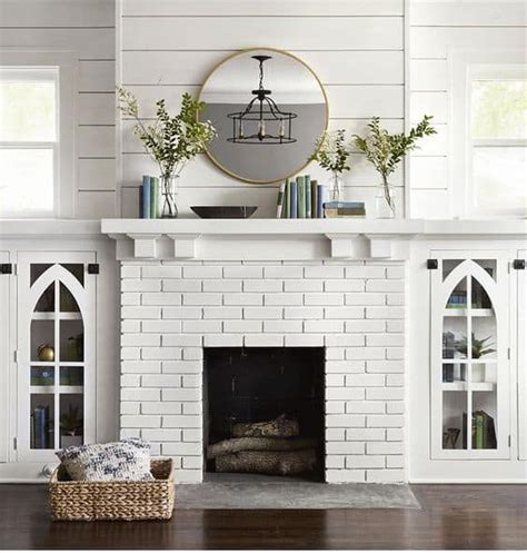 white brick fireplace ideas - Laurence Burdette