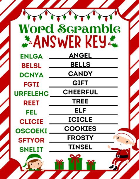 Free Printable Christmas Word Scramble for Kids - DIY Playbook