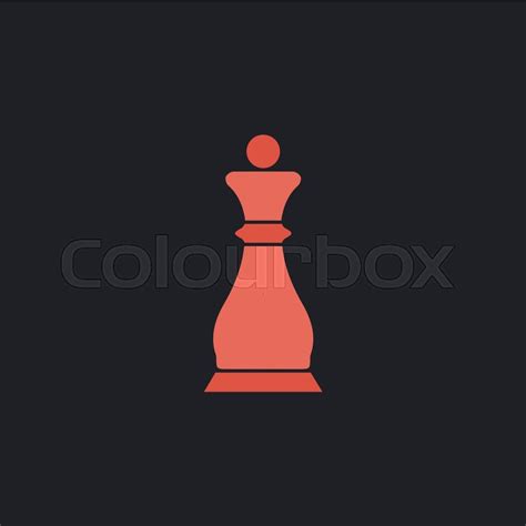 Chess queen Color vector icon on dark ... | Stock vector | Colourbox