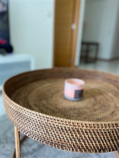 Island Living Rattan Round Coffee Table Tray - Large - Natural ...