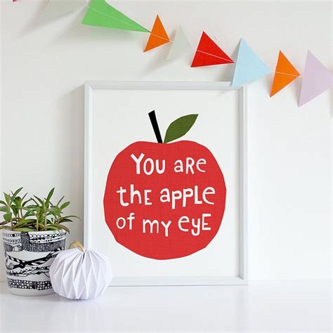 You Are The Apple Of My Eye, Nursery Prints | Quote prints, Pink ...