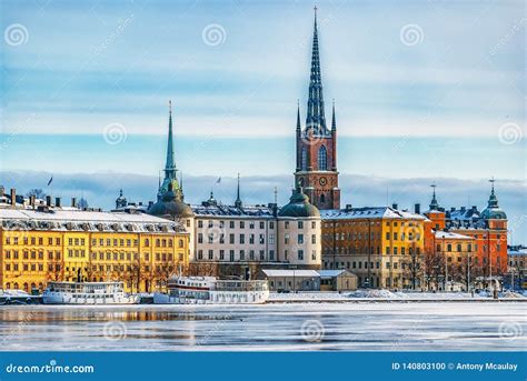 Stockholm Gamla Stan Winter Landscape Stock Photo - Image of ...