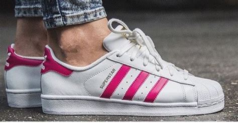 shoes, adidas superstars, pink - Wheretoget