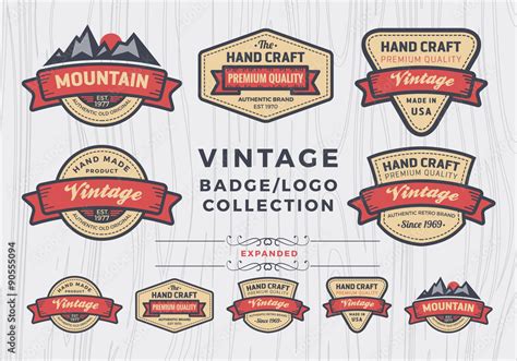 Set of vintage badge/logo design, retro badge design for logo, banner ...