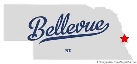 Map of Bellevue, NE, Nebraska