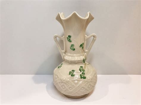 Harp Vase, Shamrock Belleek Vase, Belleek China, Irish Porcelain, Made ...