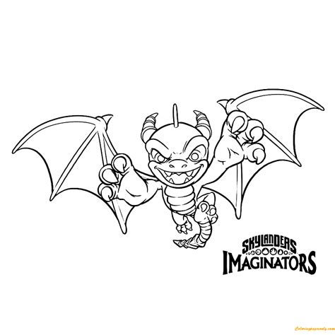 Skylanders Imaginators - Spyro Coloring Page - Free Printable Coloring Pages