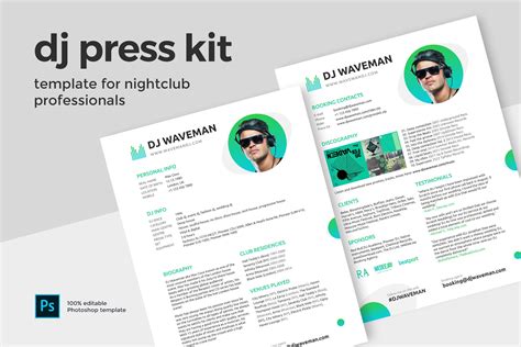 Modern DJ Press Kit Template | Creative Market