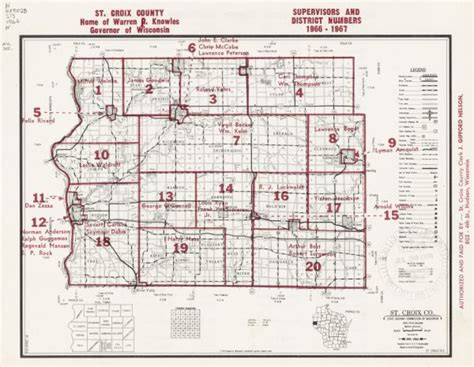 St. Croix County: Home of Warren P. Knowles, Governor of Wisconsin: Supervisors and District ...