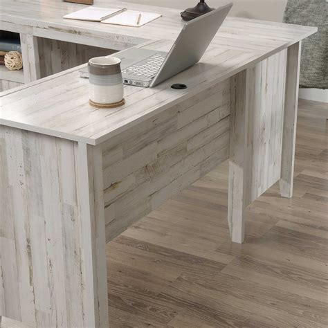 Sauder Rustic L Shaped Desk In White Plank | Desks | Furniture & Appliances | Shop The Exchange
