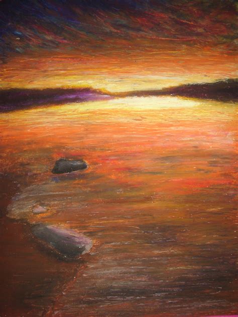 Sunrise Oil Pastel Drawing Ideas - I want to make full use of time ...