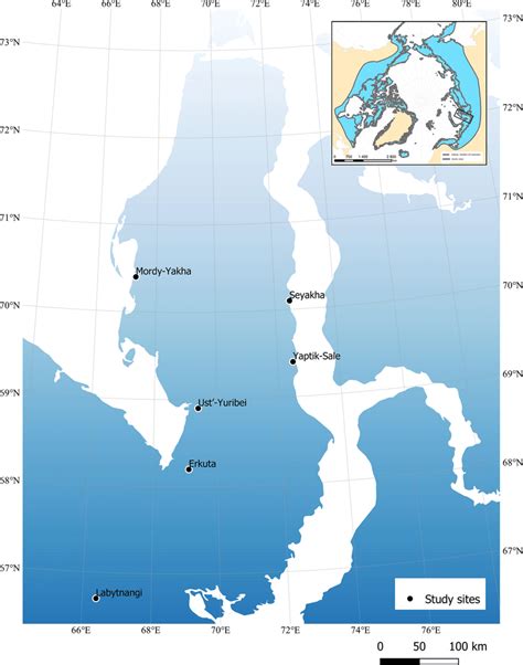 The Yamal Peninsula. The sites from which specimens were sampled are as ...