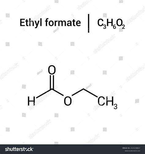 Chemical Structure Ethyl Formate C3h6o2 Stock Vector (Royalty Free ...