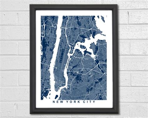 New York City Map Art Wall Art Print NYC Travel Gift - Etsy