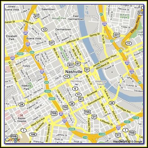 Map Of Downtown Nashville With Hotels And Attractions - map : Resume Examples #djVadbQYJk