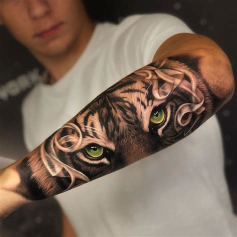 Green Eyed Tiger | Tiger eyes tattoo, Tiger tattoo sleeve, Tiger forearm tattoo