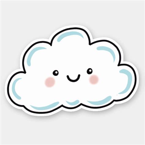 Happy Cloud Sticker Kawaii Stickers, Cute Stickers, Food Truck Party, Cloud Outline, Wedding ...