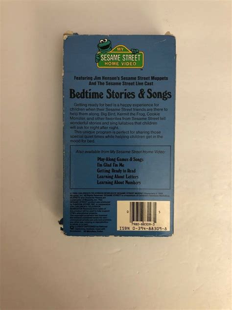 MY SESAME STREET HOME VIDEO Bedtime Stories & Songs VHS 1986 TESTED ...