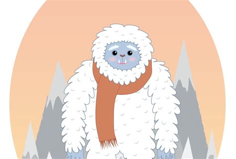 Yeti Children's Art Eddy the Yeti in Mountains Cryptozoology Critters ...