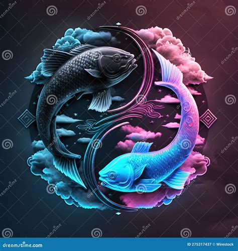 AI Generative Digital Art Illustration Beautiful Abstract Pisces (the ...