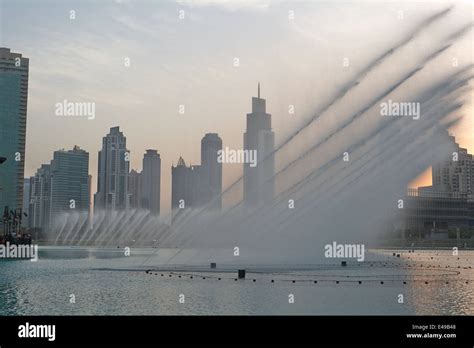 Dubai Fountain - the musical fountain, located in an artificial lake in an area of over 12 ...