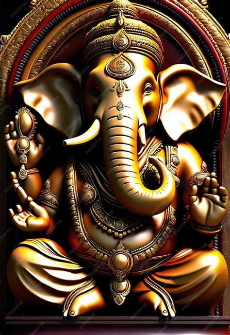 Premium AI Image | a gold elephant with a gold and black background