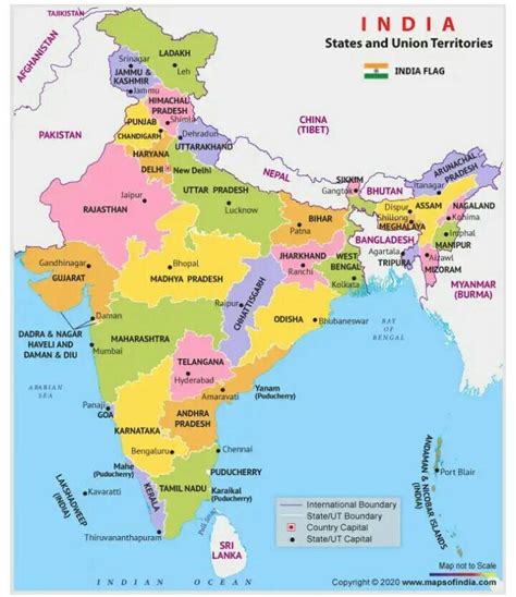 India Political Map With States Capitals And Union Territories Pdf | Images and Photos finder