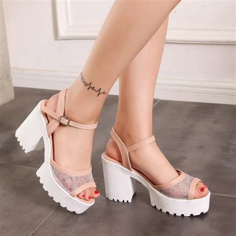 Big Size 11 12 13 14 15 ladies summer platform sandals women shoes woman Fishmouth mesh ...