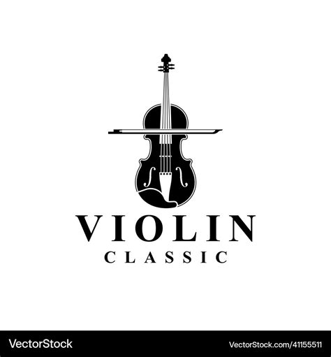 Violin logo icon music instrument silhouette Vector Image