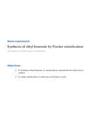 ethyl benzoate - Name experiment: Synthesis of ethyl benzoate by ...