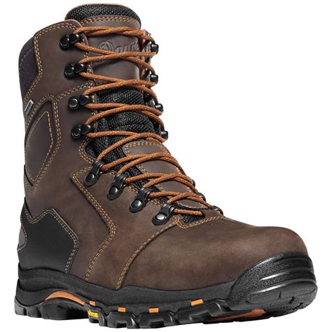 Men's Danner 8" Vicious GTX Waterproof Work Boots, Black / Blue - 614602, Work Boots at ...