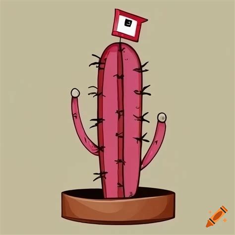 Cartoon cactus with harvard university design on Craiyon