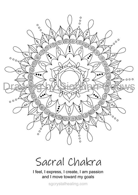 Sacral Chakra Mandala Artwork Coloring Art Chakra Instant - Etsy