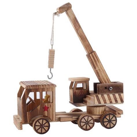 Mgaxyff Wooden Simulation Crane Model Children Kids Toy Gift Ornament ...