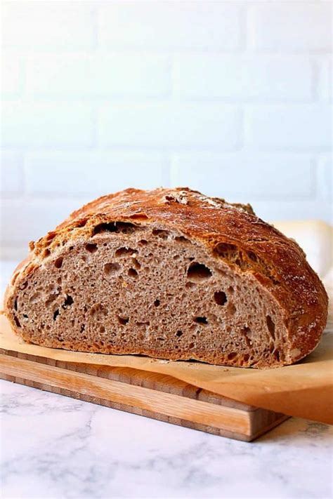 Whole Wheat No-Knead Bread - Crunchy Creamy Sweet