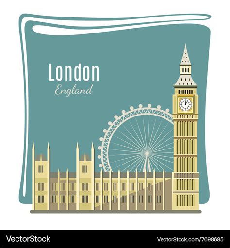 London landmarks detailed Royalty Free Vector Image