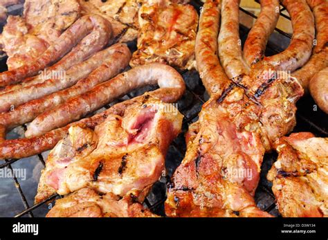 Meat cooking on a South African Braai/BBQ Stock Photo - Alamy