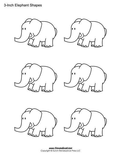 Printable Elephant Templates / Elephant Shapes for Kids