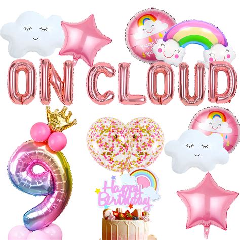 Buy LaVenty On Cloud 9 ROSE GOLD Balloons Banner on cloud nine birthday ...