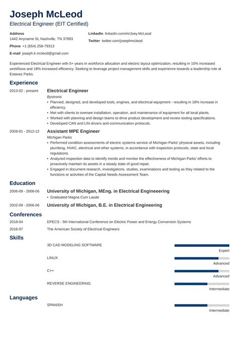 Eee Resume With Experience | Resume for You