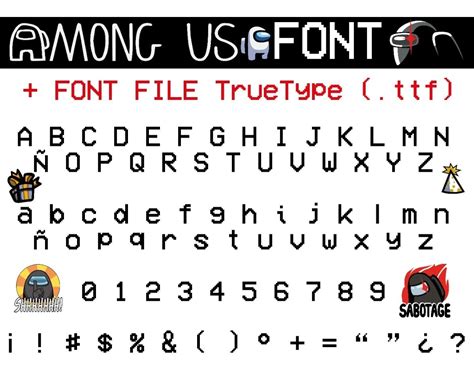 Among Us Letters Font