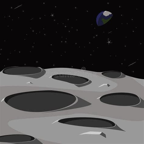 Surface of the Moon Vector Illustration