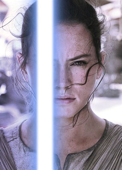 Rey with Lightsaber • Daisy Ridley • Star Wars The Force Awakens in ...