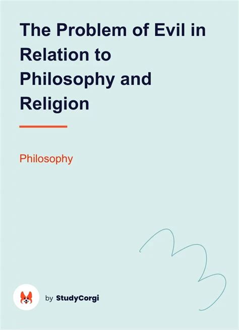 The Problem of Evil in Relation to Philosophy and Religion | Free Essay Example