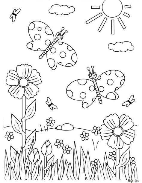 FREE Flower Coloring Pages for Kids and Adults | Skip To My Lou | Butterfly coloring page ...