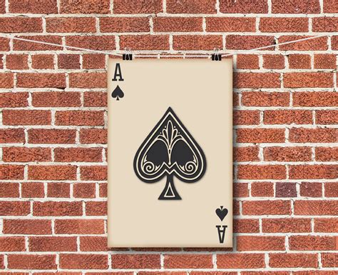 Playing Card Wall Art Playing Card Print Man Cave Decor | Etsy