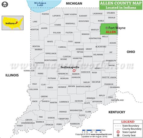 Allen County Map, Indiana