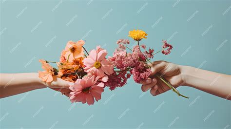 Premium AI Image | Giving flowers